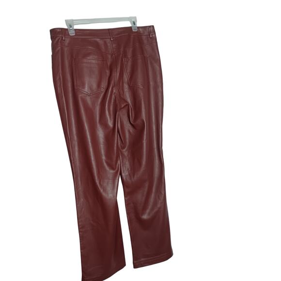 Marc Fisher New York Faux Leather Pants Burgundy size 14 - Picture 3 of 4
